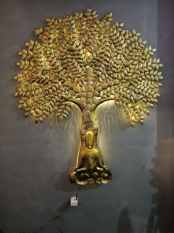 Golden buddha tree with LED.