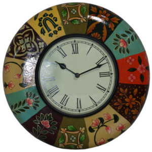 Wooden Hand Painted Wall Clock.