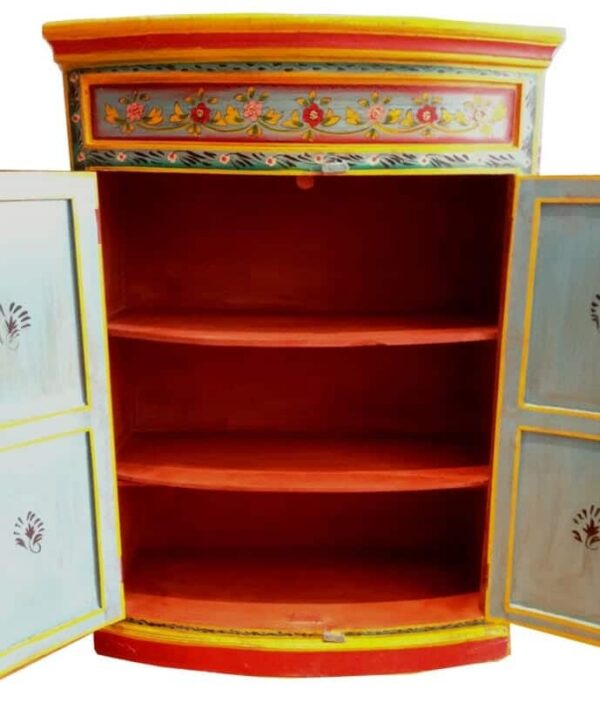 Blue and red painted cupboard. - Image 3