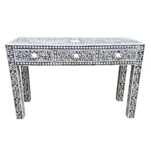 Bone Inlay 3 Drawer Hall Table.