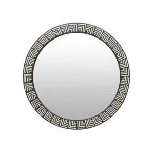 Bone Inlay Round Mirror.