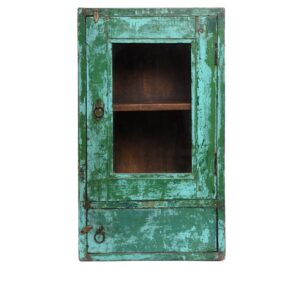 Green painted Wall Cabinet.