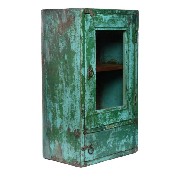 Green painted Wall Cabinet. - Image 2