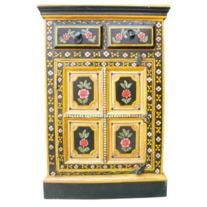 Hand-Painted Bedside Cupboard.