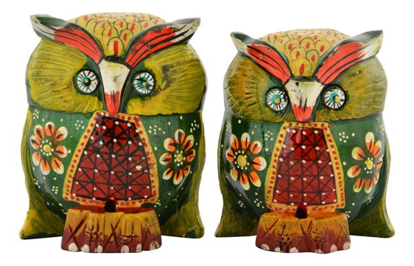 Painted Owl Set of 2.