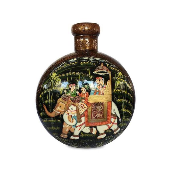 Rajasthani Hand Painted Matki - Metal Art.