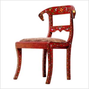 Red floral Indian Chair.
