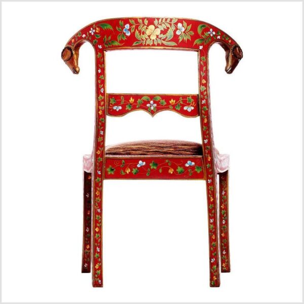 Red floral Indian Chair. - Image 2