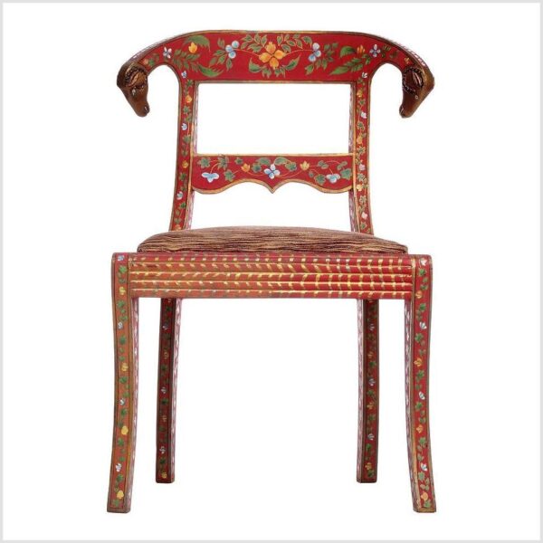 Red floral Indian Chair. - Image 3