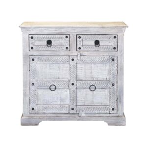 Rustic Reclaimed 2 Drawer Small Cabinet.