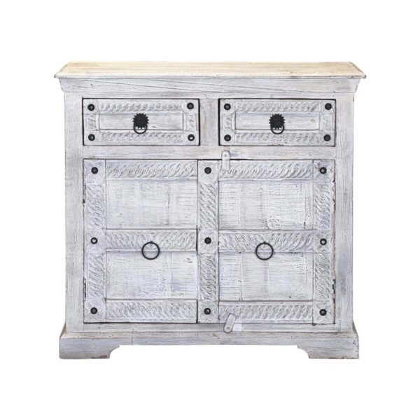 Rustic Reclaimed 2 Drawer Small Cabinet.