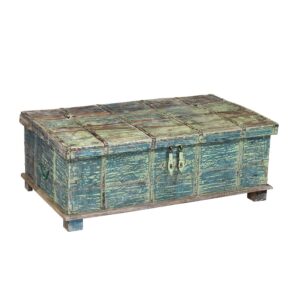 Antique Indian painted blanket chest.