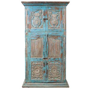 Antique carved reclaimed cabinet.