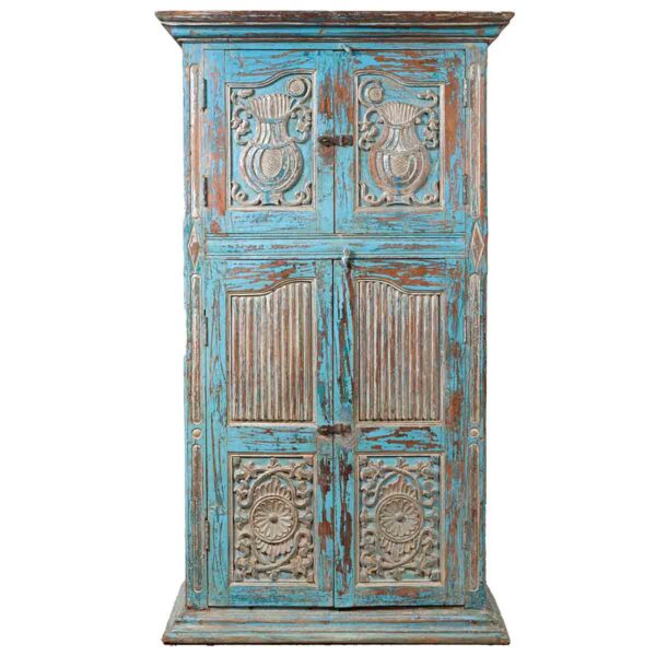 Antique carved reclaimed cabinet.