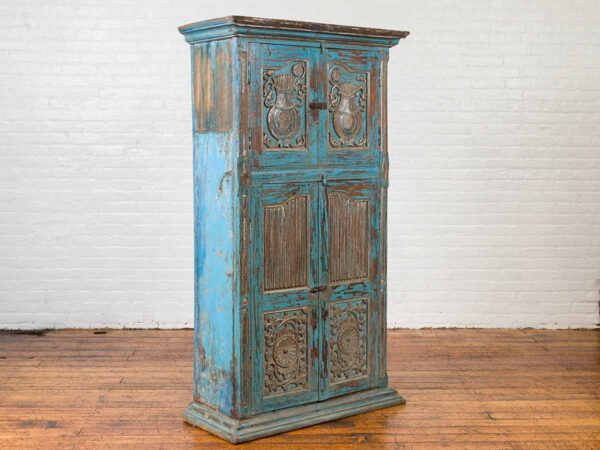 Antique carved reclaimed cabinet. - Image 2