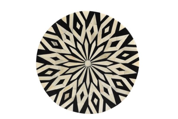 Bone Inlay Geometric Stool. - Image 2