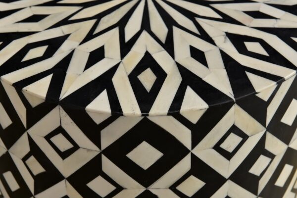 Bone Inlay Geometric Stool. - Image 3