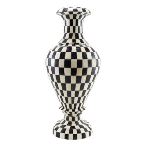 Checkered Bone Inlay Vase.