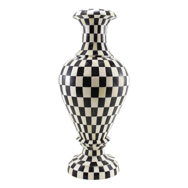 Checkered Bone Inlay Vase.