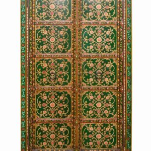 Indian Hand Painted Green Cabinet.