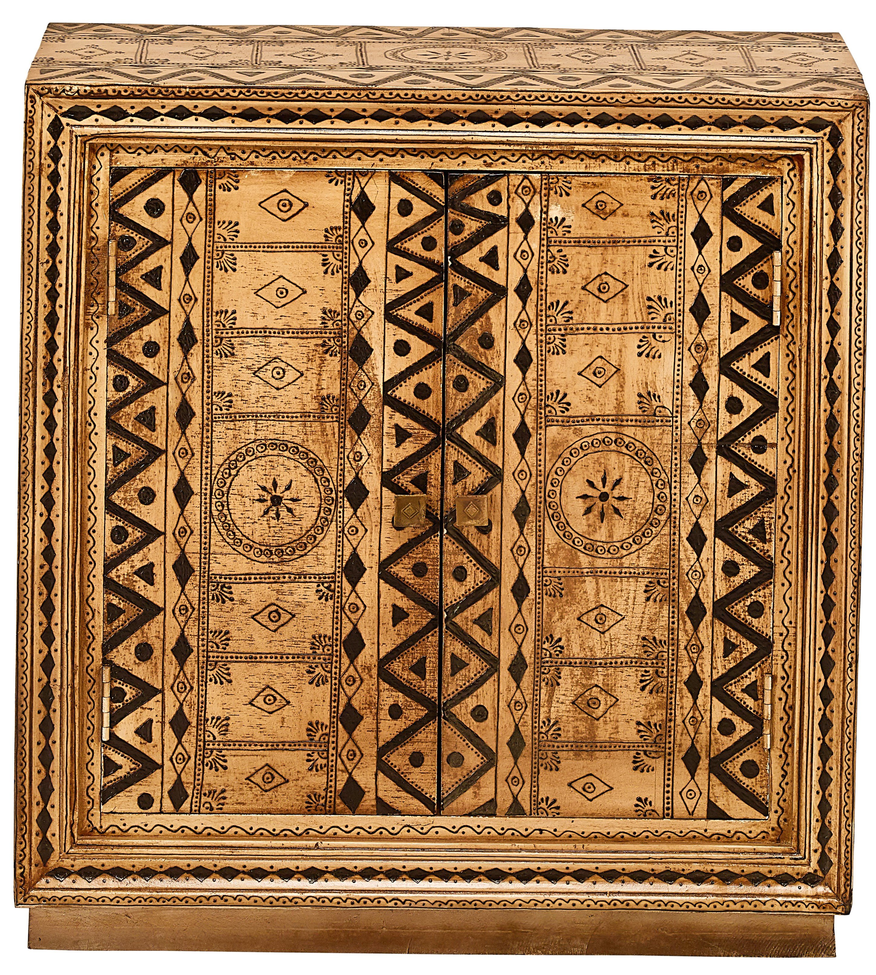 Rustic Hand Painted Accent Cabinet.