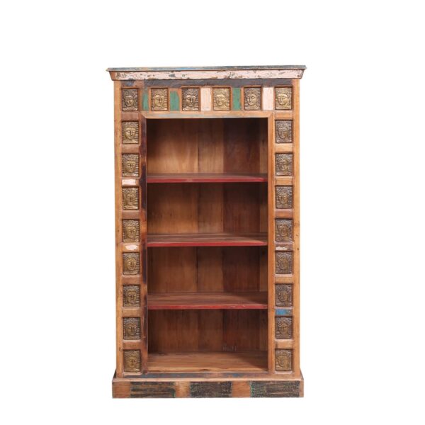 Rustic Reclaimed Hand Carved Bookcase.