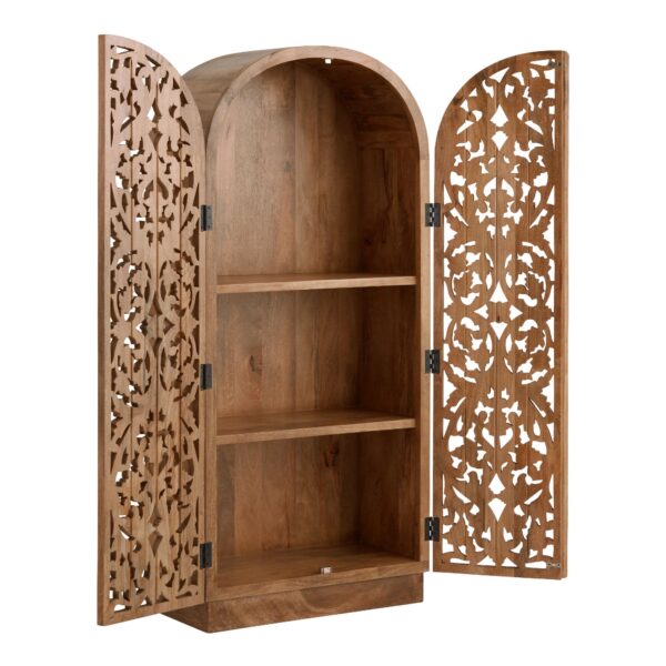 Arched Floral Carved Wood Cabinet. - Image 3